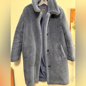 Blue gap teddy/sherpa style coat size xsmall - oversized